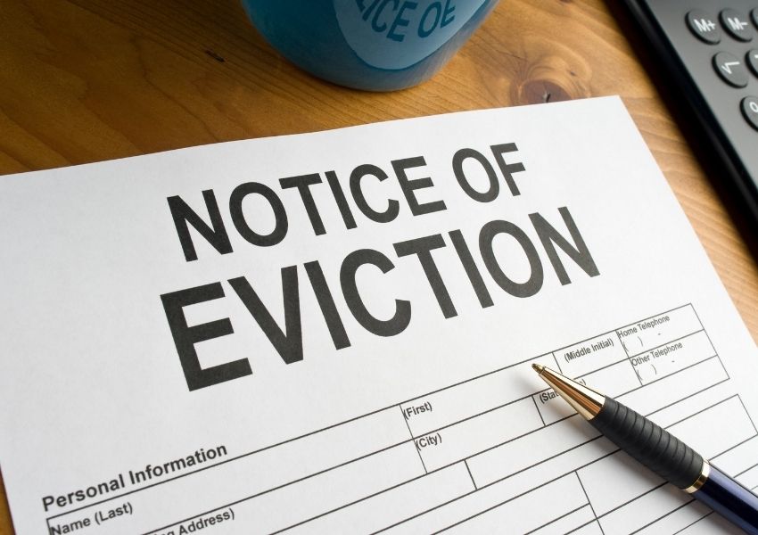 Written notice of eviction